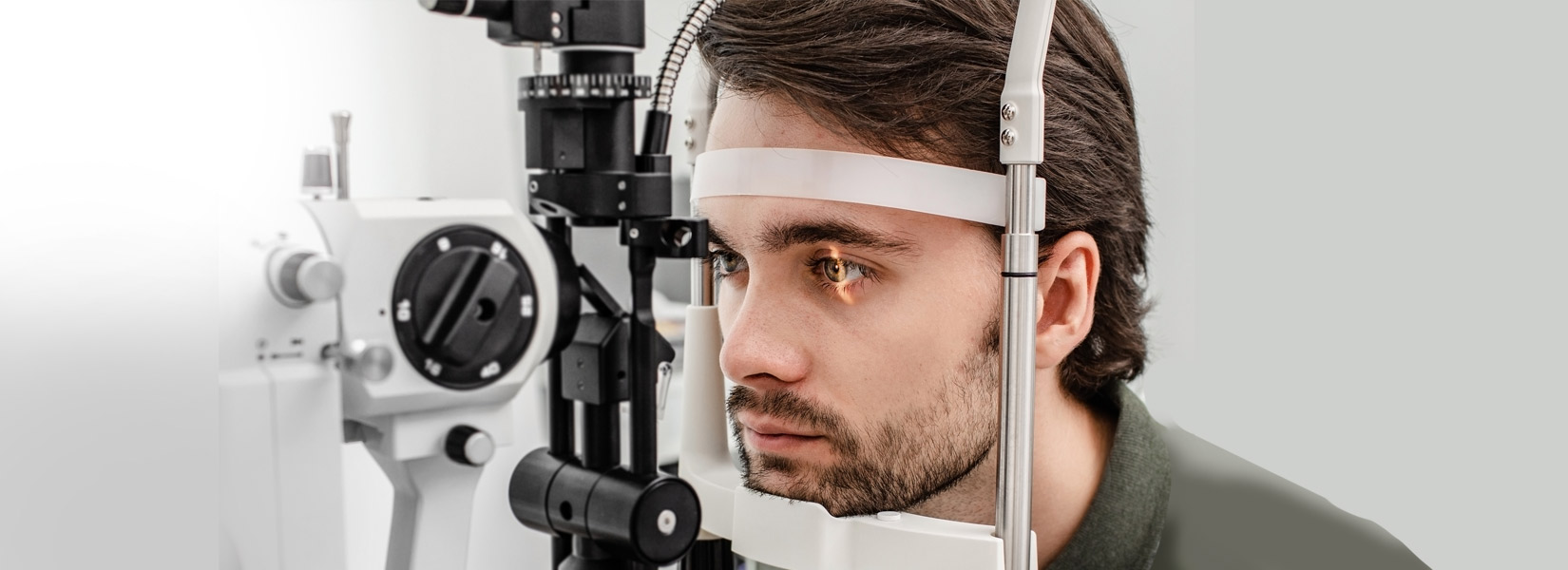 young man during eye exam in Grove City